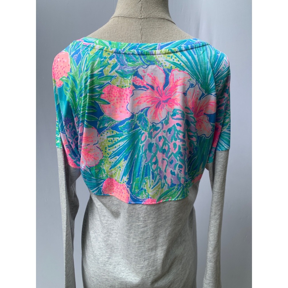 Lilly Pulitzer Dress Medium Gray Long Sleeve Swizzle In Finn T Shirt - Picture 4 of 12